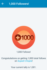 1000 Followers on WordPress